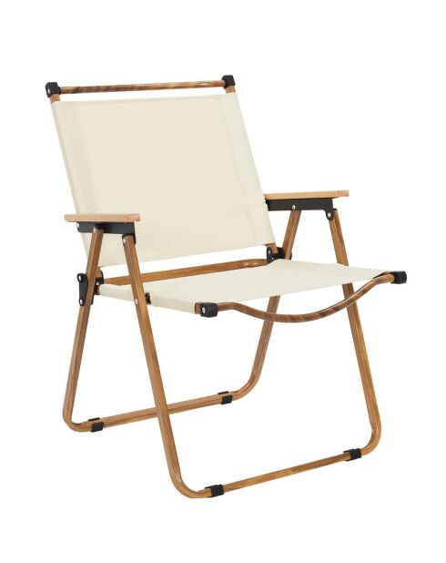 Chaise camping Mariposa beige - 55x77x63 cm