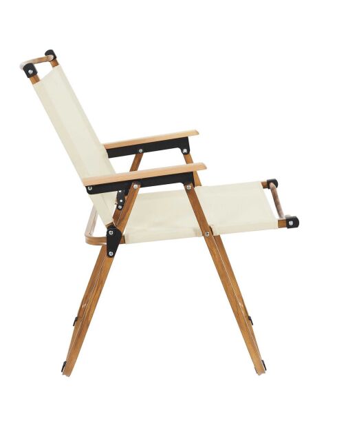 Chaise camping Mariposa beige - 55x77x63 cm