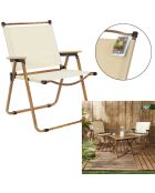 Chaise camping Mariposa beige - 55x77x63 cm