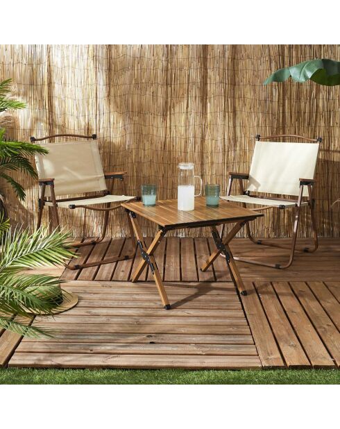 Chaise camping Mariposa beige - 55x77x63 cm