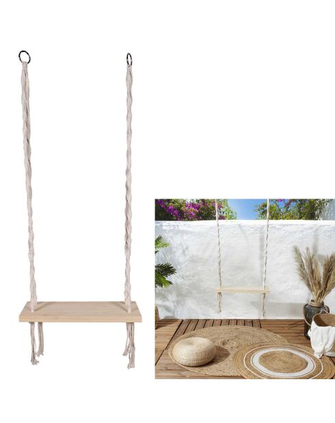 Balancoire Macramé blanche - 60x150x20 cm