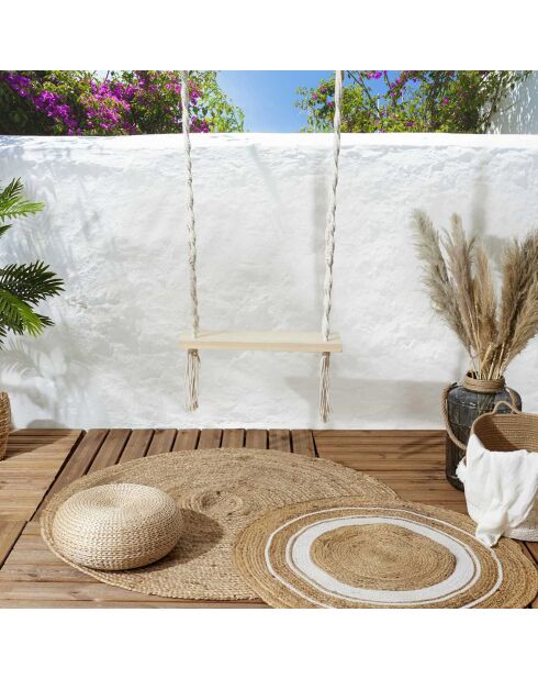 Balancoire Macramé blanche - 60x150x20 cm