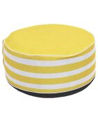 Pouf gonflable rayé blanc/jaune - D.56xH.23 cm
