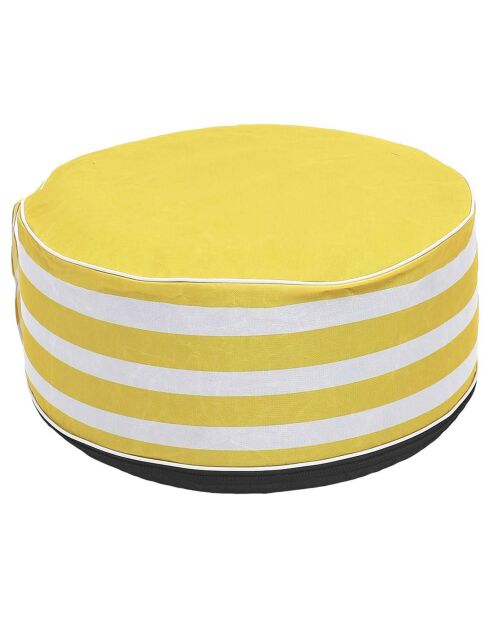 Pouf gonflable rayé blanc/jaune - D.56xH.23 cm