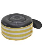 Pouf gonflable rayé blanc/jaune - D.56xH.23 cm