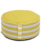 Pouf gonflable rayé blanc/jaune - D.56xH.23 cm