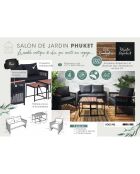 Salon de jardin Phuket 4 places marron/noir - 122x75x63 cm