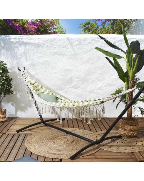 Hamac Citrons blanc/jaune/vert - 200x80 cm