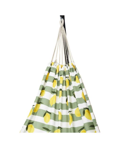 Hamac Citrons blanc/jaune/vert - 200x80 cm