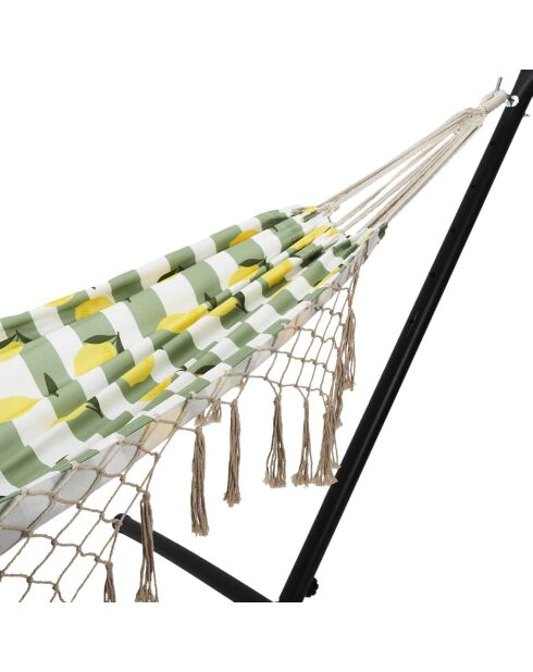 Hamac Citrons blanc/jaune/vert - 200x80 cm