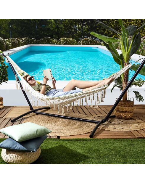 Hamac Citrons blanc/jaune/vert - 200x80 cm