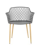 4 Fauteuils Malaga gris - 54.1x80x62.2 cm