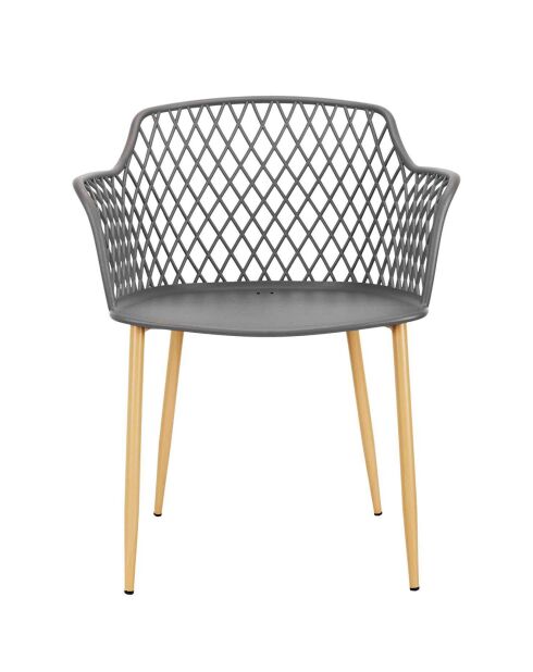 4 Fauteuils Malaga gris - 54.1x80x62.2 cm