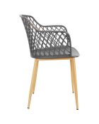 4 Fauteuils Malaga gris - 54.1x80x62.2 cm