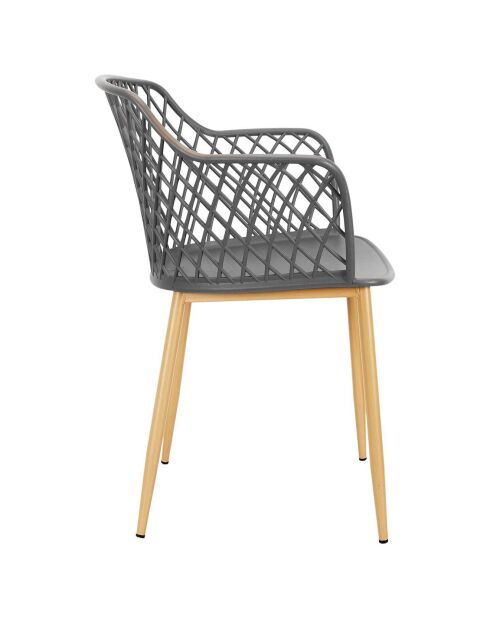 4 Fauteuils Malaga gris - 54.1x80x62.2 cm