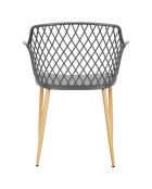 4 Fauteuils Malaga gris - 54.1x80x62.2 cm