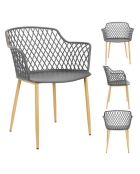 4 Fauteuils Malaga gris - 54.1x80x62.2 cm