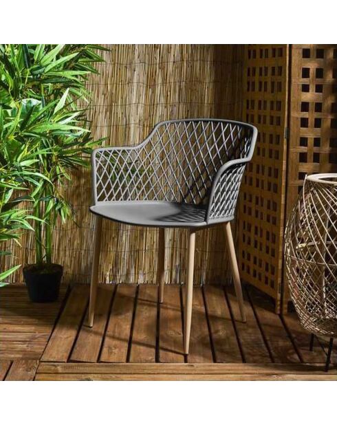 4 Fauteuils Malaga gris - 54.1x80x62.2 cm