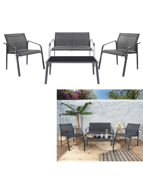 Salon de jardin Naxos gris