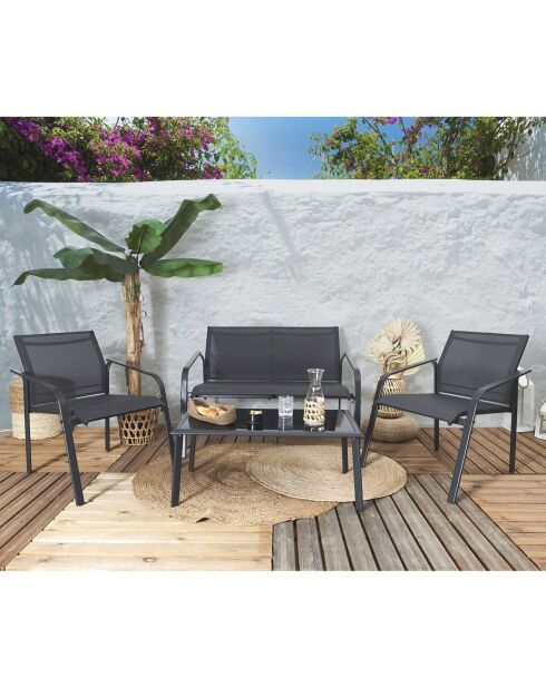 Salon de jardin Naxos gris
