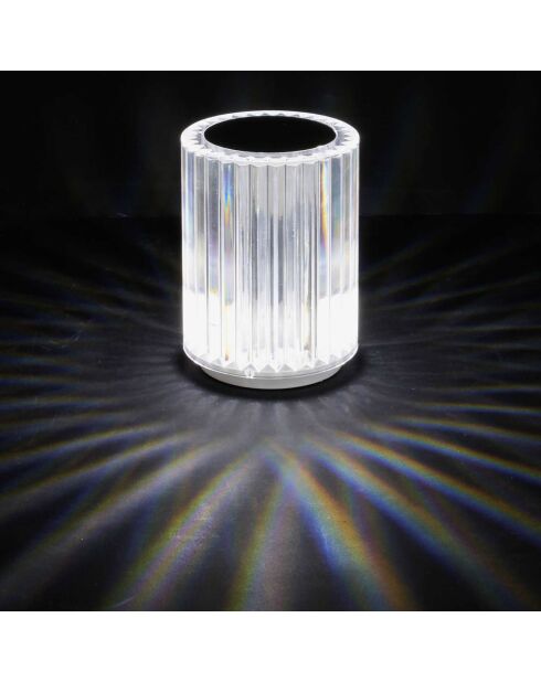 Lampe tactile rechargeable lumière blanche transparent - D.9xH.12 cm