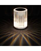 Lampe tactile rechargeable lumière blanche transparent - D.9xH.12 cm
