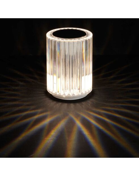 Lampe tactile rechargeable lumière blanche transparent - D.9xH.12 cm