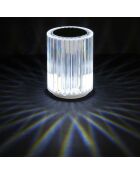 Lampe tactile rechargeable lumière blanche transparent - D.9xH.12 cm