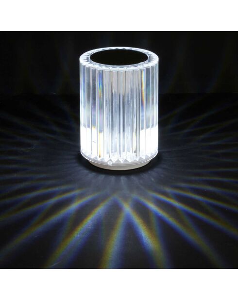 Lampe tactile rechargeable lumière blanche transparent - D.9xH.12 cm