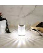 Lampe tactile rechargeable lumière blanche transparent - D.9xH.12 cm