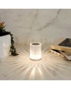 Lampe tactile rechargeable lumière blanche transparent - D.9xH.12 cm