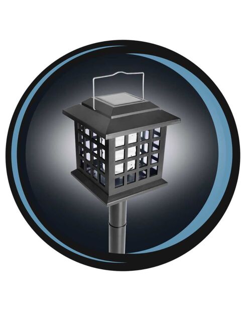 Lampe LED solaire anti moustique 3 en 1 noire - 25.5x10x10 cm