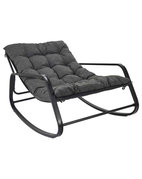 Fauteuil à bascule Miami gris - 92x69x130 cm