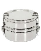 Lunch Box ronde 2 niveaux inox - 14x10x13.4 cm