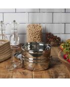 Lunch Box ronde 2 niveaux inox - 14x10x13.4 cm