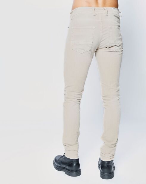 Jean Skinny en Velours côtelé Broken Eged beige