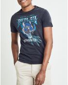 T-Shirt tigre noir délavé