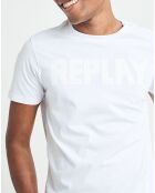 T-Shirt 100% Coton Bio logo central blanc