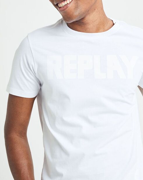 T-Shirt 100% Coton Bio logo central blanc