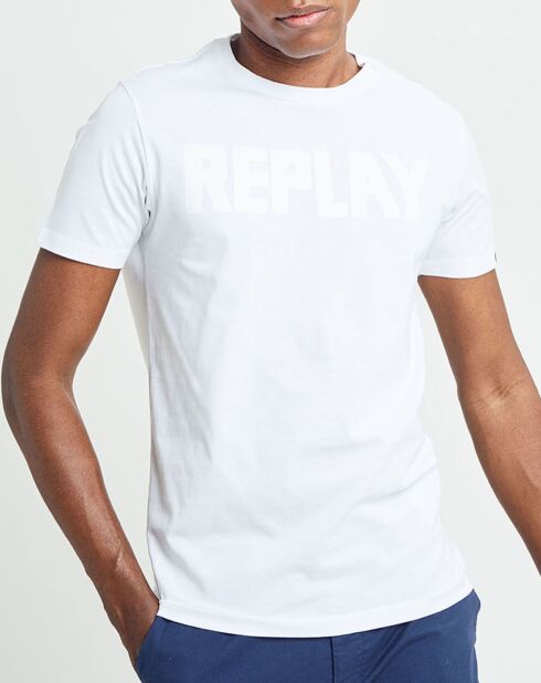 T-Shirt 100% Coton Bio logo central blanc
