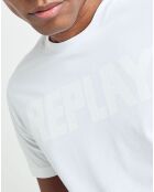 T-Shirt 100% Coton Bio logo central blanc