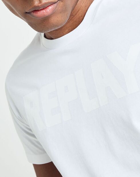 T-Shirt 100% Coton Bio logo central blanc
