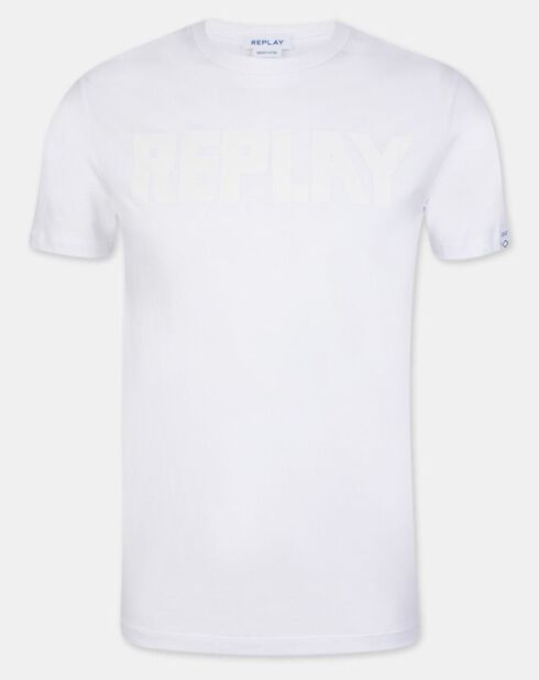 T-Shirt 100% Coton Bio logo central blanc