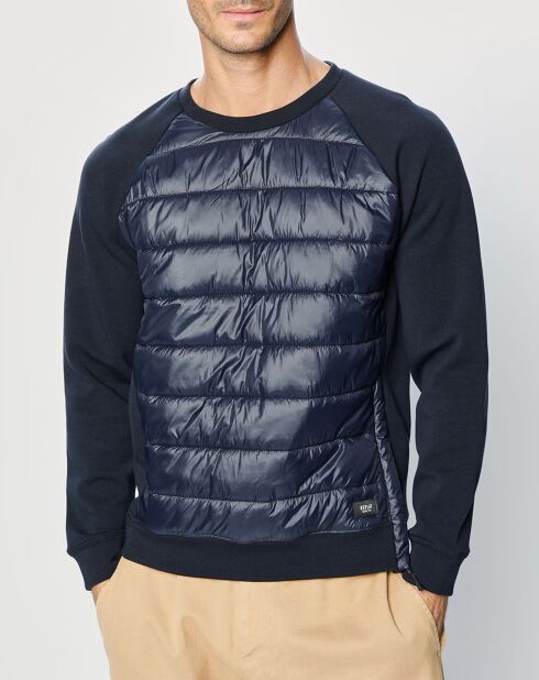 Sweat Padded Bi-matière bleu marine