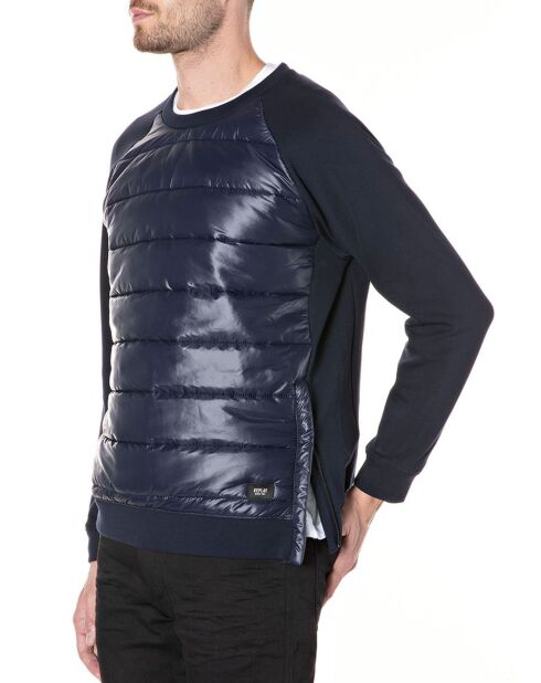 Sweat Padded Bi-matière bleu marine