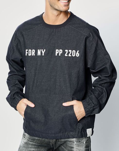 Donkerblauwe sweater met logo