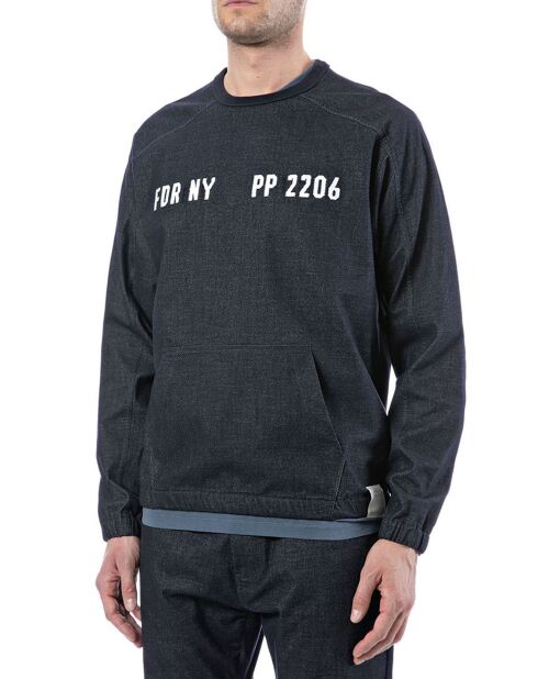 Donkerblauwe sweater met logo