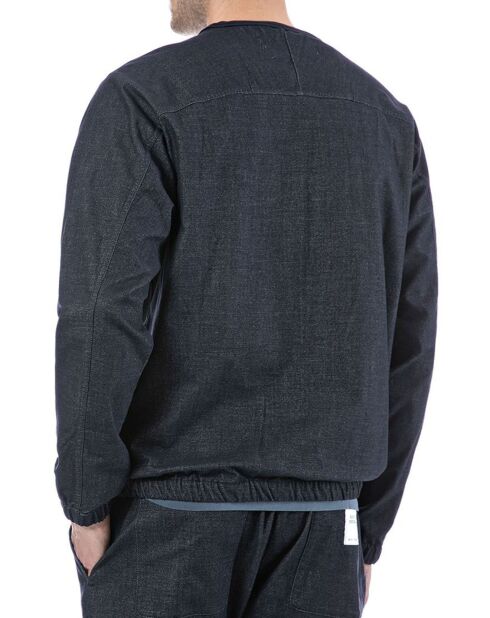 Donkerblauwe sweater met logo