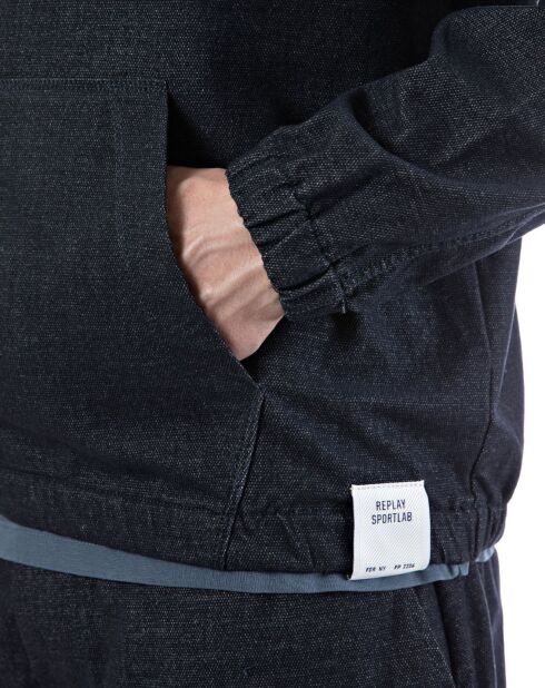 Donkerblauwe sweater met logo