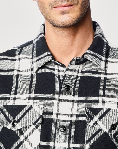 Sovracamicia a quadretti bianco/nero in bianco e nero